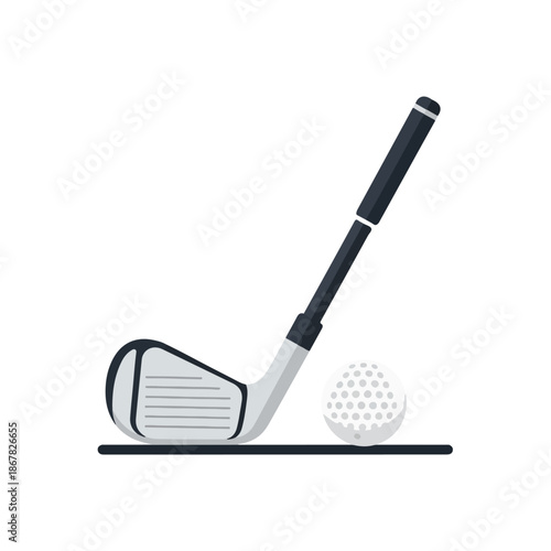 Golf Club and Ball on Tee Golfing Equipment.