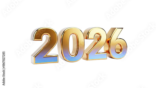 Golden 2026 numbers with blue gradient