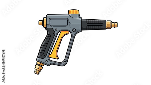 Professional angle grinder power tool isolated on white background.