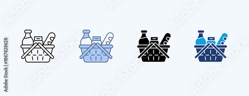 Grocery Multiple Icon Illustration Vector