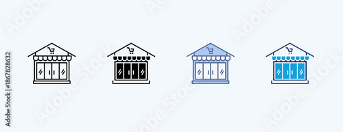 Supermarket Multiple Icon Illustration Vector