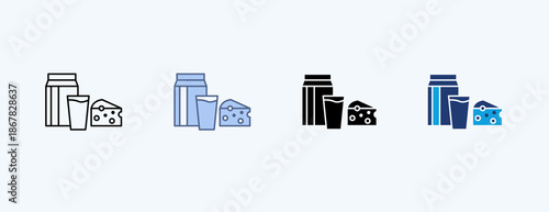 Dairy Multiple Icon Illustration Vector