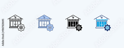 Department Store Multiple Icon Illustration Vector