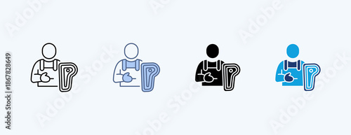 Butcher Multiple Icon Illustration Vector