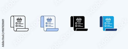 Shopping List Multiple Icon Illustration Vector