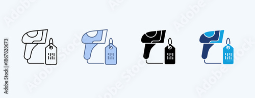 Scanner Multiple Icon Illustration Vector