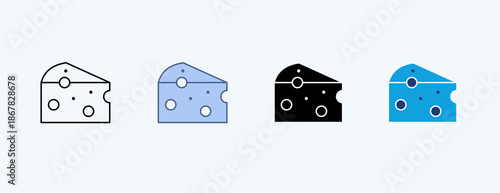 Cheese Multiple Icon Illustration Vector