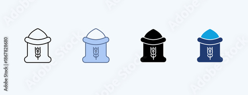 Flour Multiple Icon Illustration Vector