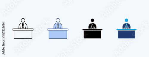 Manager Multiple Icon Illustration Vector