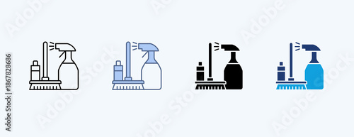 Cleaning Supplies Multiple Icon Illustration Vector