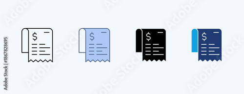 Receipt Multiple Icon Illustration Vector