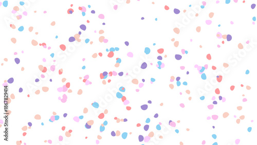 Pastel Color Droplets Scattered on White Background, Soft Texture