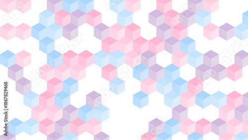 Pastel Isometric Cubes Pattern Creative Abstract Background