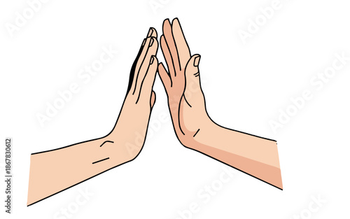 Clapping hands gesture illustration showing applause, appreciation, celebration and positive feedback concept in flat vector style