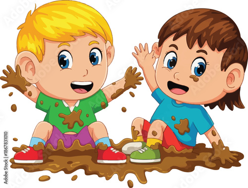 children playing on the beach