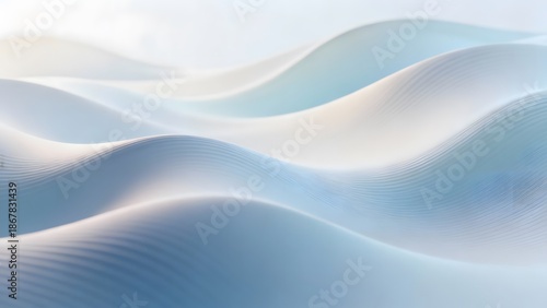 Serene Abstract Waves Background with Soft Blue and White Gradient Textures