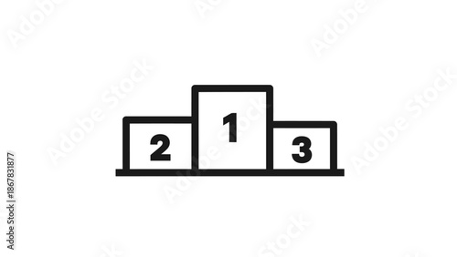 Podium with numbered blocks for ranking.