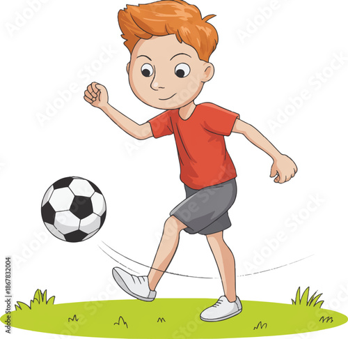 boy playing soccer