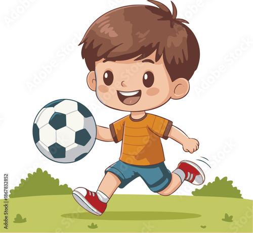 boy playing soccer