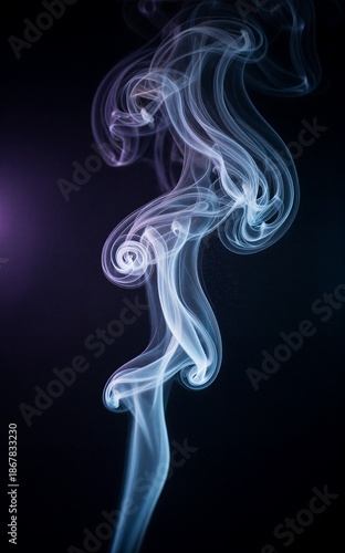 Wallpaper Mural Twisting smoke trails in purple and blue against a dark void, ethereal and dynamic. Torontodigital.ca
