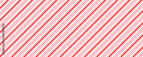 Candy cane Christmas background, peppermint diagonal stripes print seamless pattern.eps10