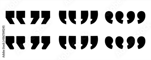 Set of quote mark, quotes icon vector sign design. Deep black quote icon set.