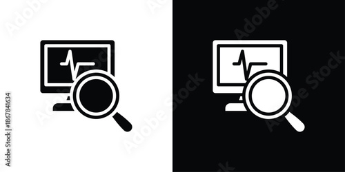 Health Monitoring Icon Set Black And White