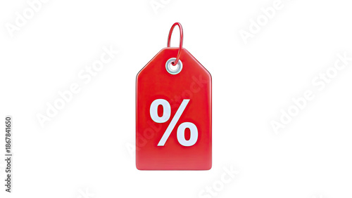 Red Discount Tag with Percentage Symbol