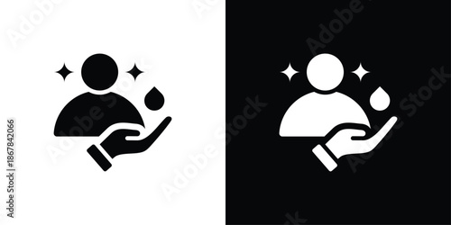 Skin Care Icon Set Black And White