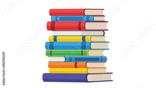 A Stack of Colorful Books, Representing Knowledge, Education, and Reading Material