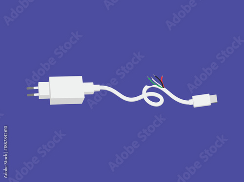 Charger USB Cable Adapter Illustration

