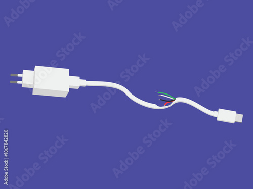 Charger USB Cable Damaged Broken
