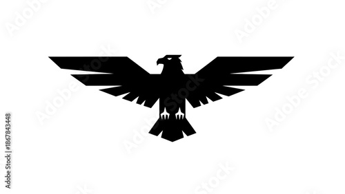 Black Silhouette of Eagle in Flight.