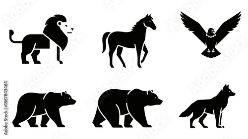 Collection of Various Animal Silhouettes.