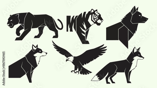 Geometric Animal Silhouettes Collection.