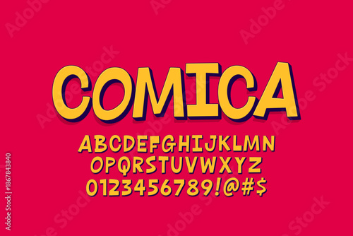 vintage retro comic font set