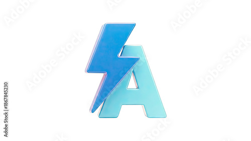 Free Download Blue Lightning Bolt and Letter A Logo - GFXLoad