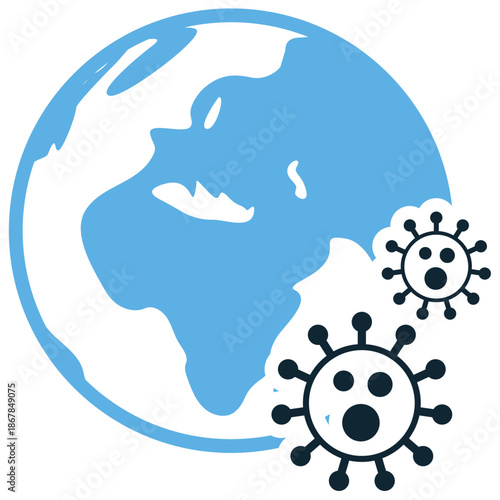 Epidemiology icon vector for disease tracking. Ideal for medical research, virus spread maps, scientific data analysis, and outbreak statistics.