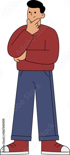 Thoughtful Man Pondering a Business Strategy or Solution