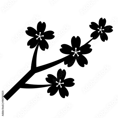 桜の枝のアイコン_ベクターイラスト