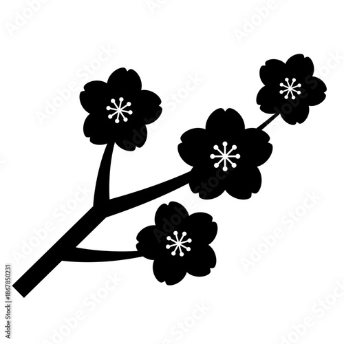桜の枝のアイコン_ベクターイラスト