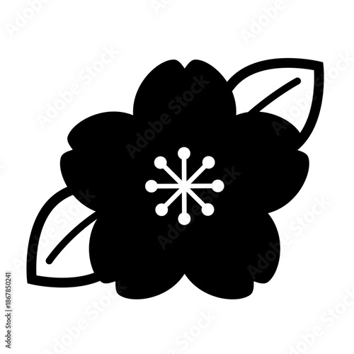 葉桜のアイコン_ベクターイラスト