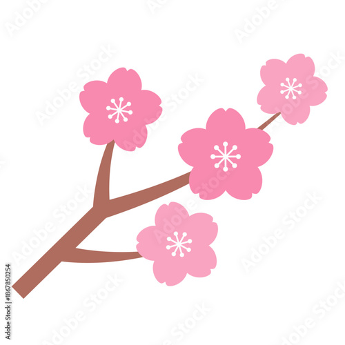 桜の枝のアイコン_ベクターイラスト