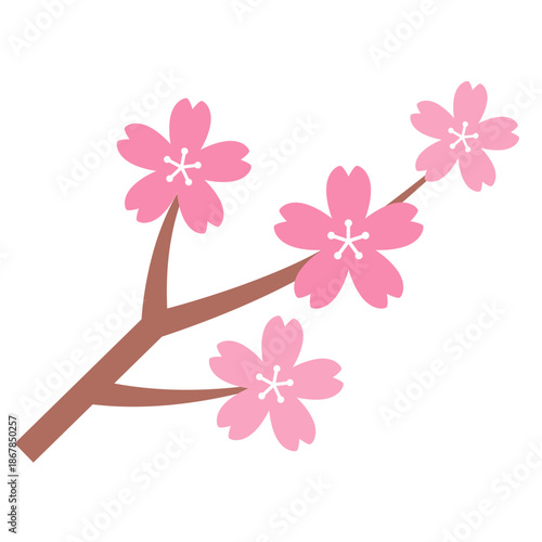桜の枝のアイコン_ベクターイラスト