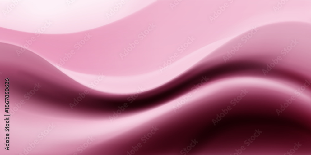 Fototapeta premium Smooth, flowing curves of pink and purple hues, creating a soothing abstract background with subtle gradient effects.