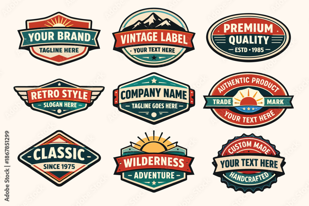 Obraz premium Decorative Vintage Label Elements Collection