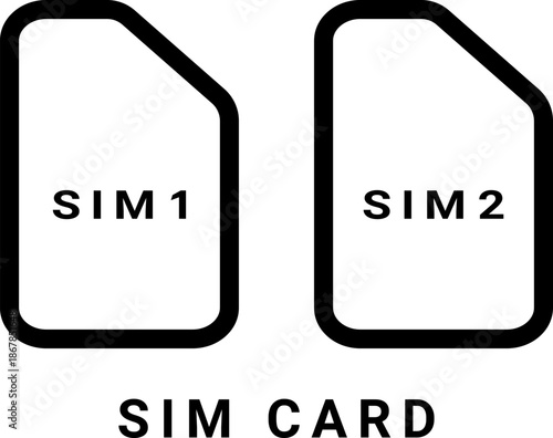 Sim card illustration with two cards