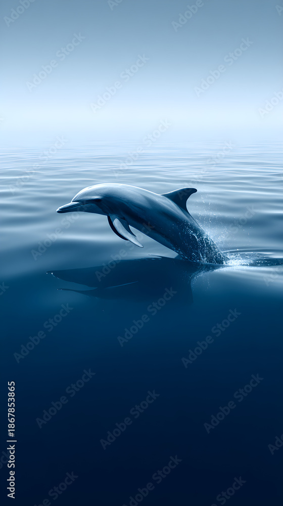 Fototapeta premium Dolphin Jumping Above the Ocean