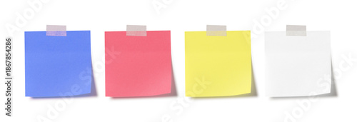 Sticky note reminder. Post it note paper. Yellow sheets for notes isolated with clipping path on background.