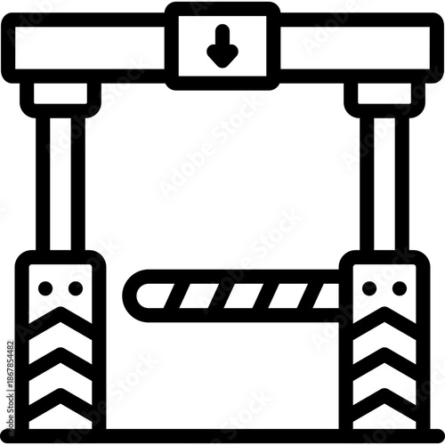 toll icon illustration design with outline